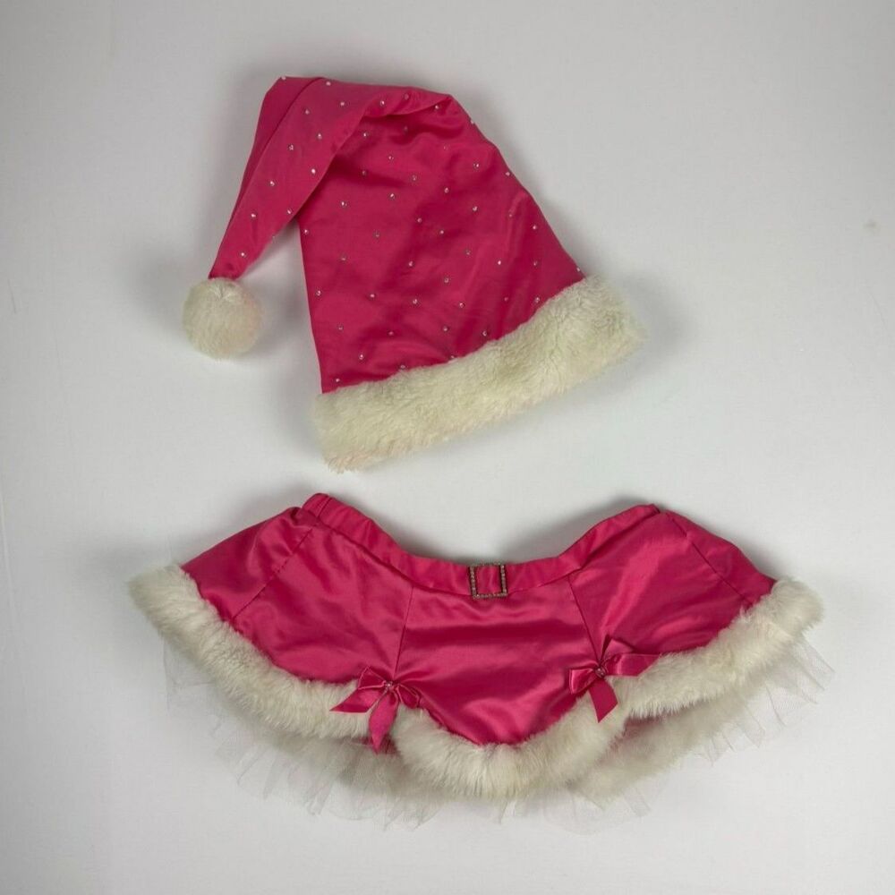 Victoria's Secret Santa Baby Pink Satin Holiday Skirt & Hat Set - M/L